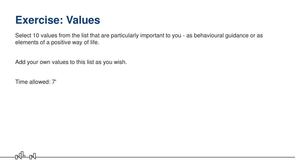 exercise values