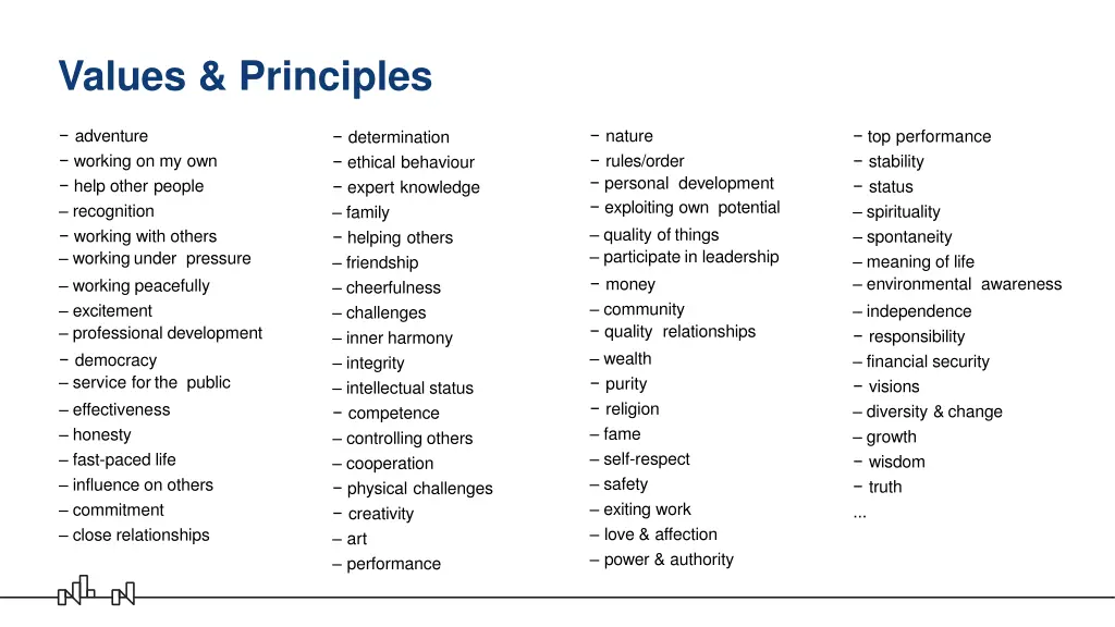 values principles