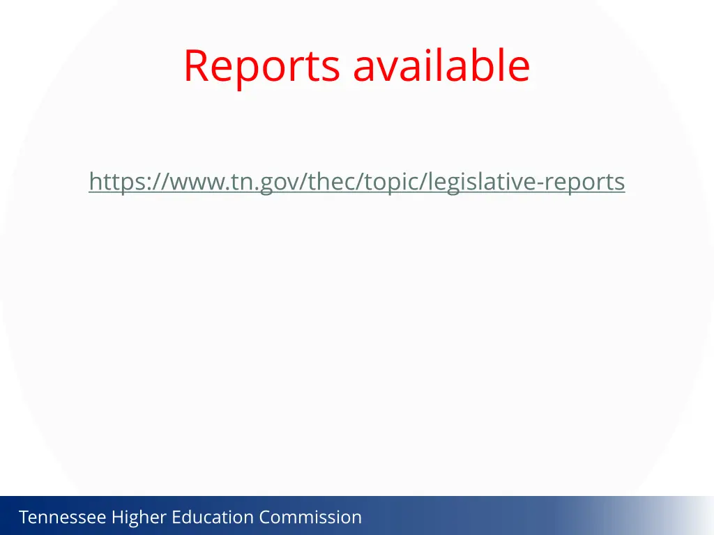 reports available