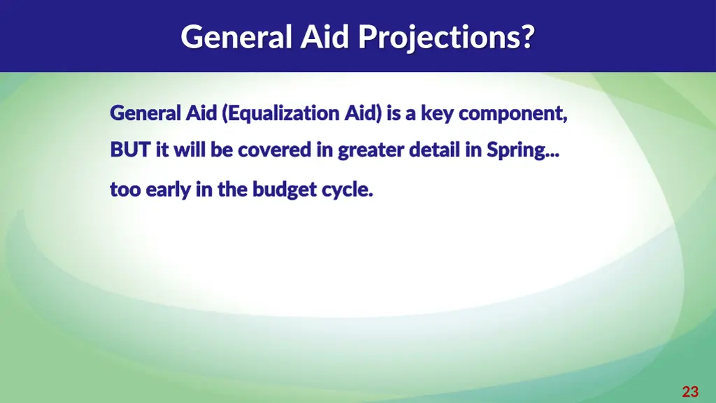 general aid projections