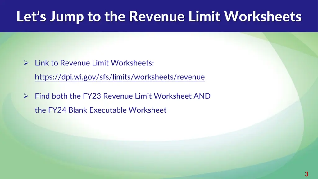 let s jump to the revenue limit worksheets