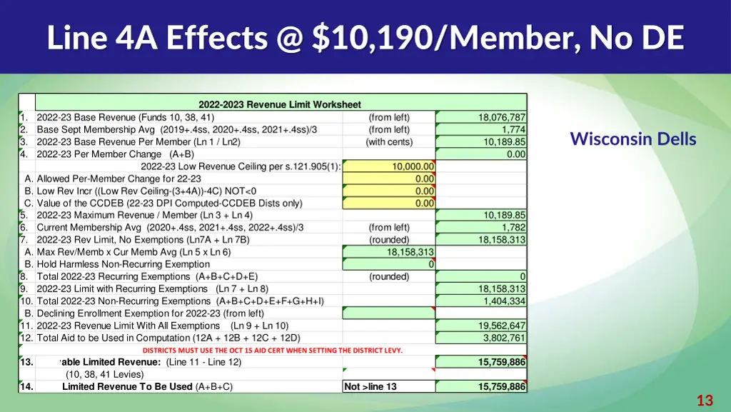 line 4a effects @ 10 190 member no de