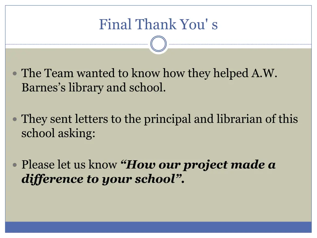 final thank you s