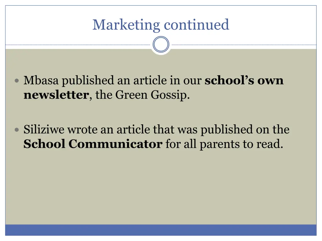 marketing continued