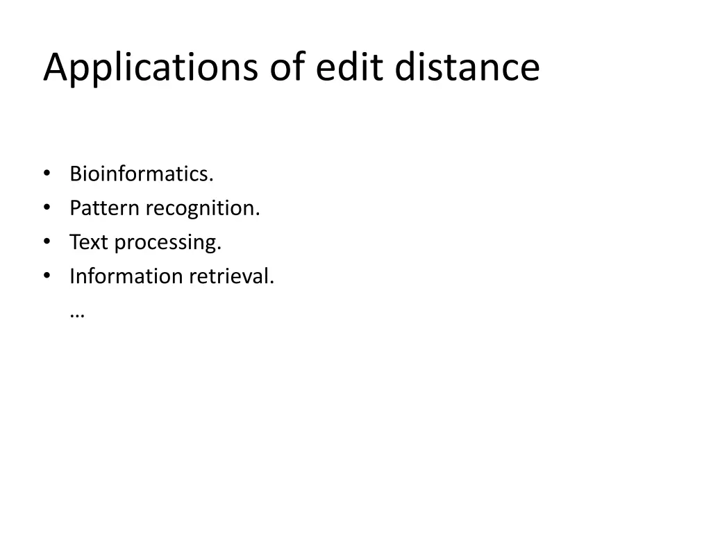 applications of edit distance