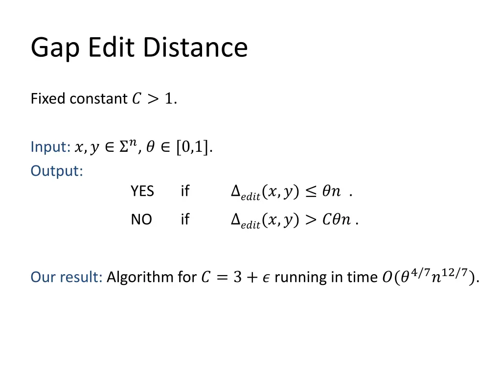 gap edit distance