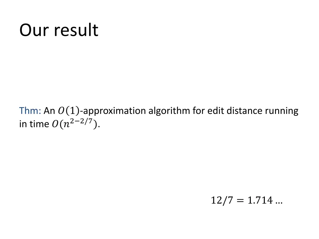 our result