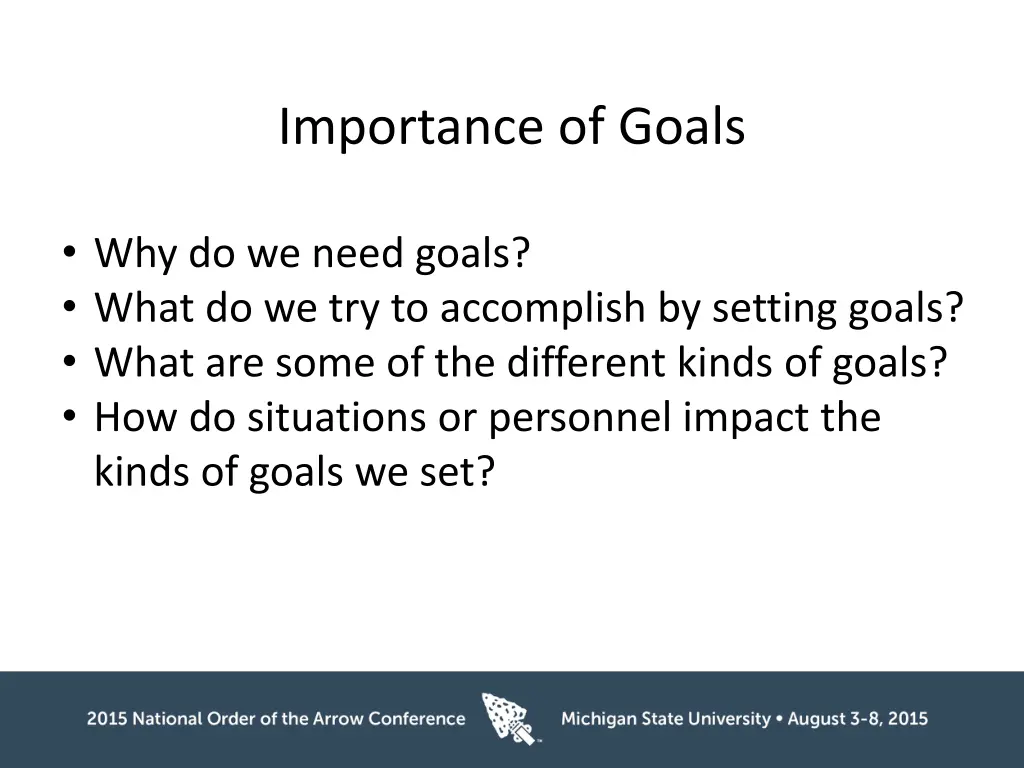 importance of goals