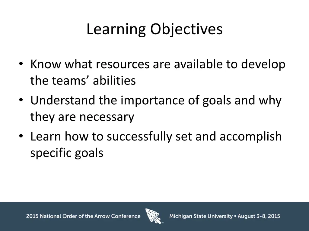 learning objectives