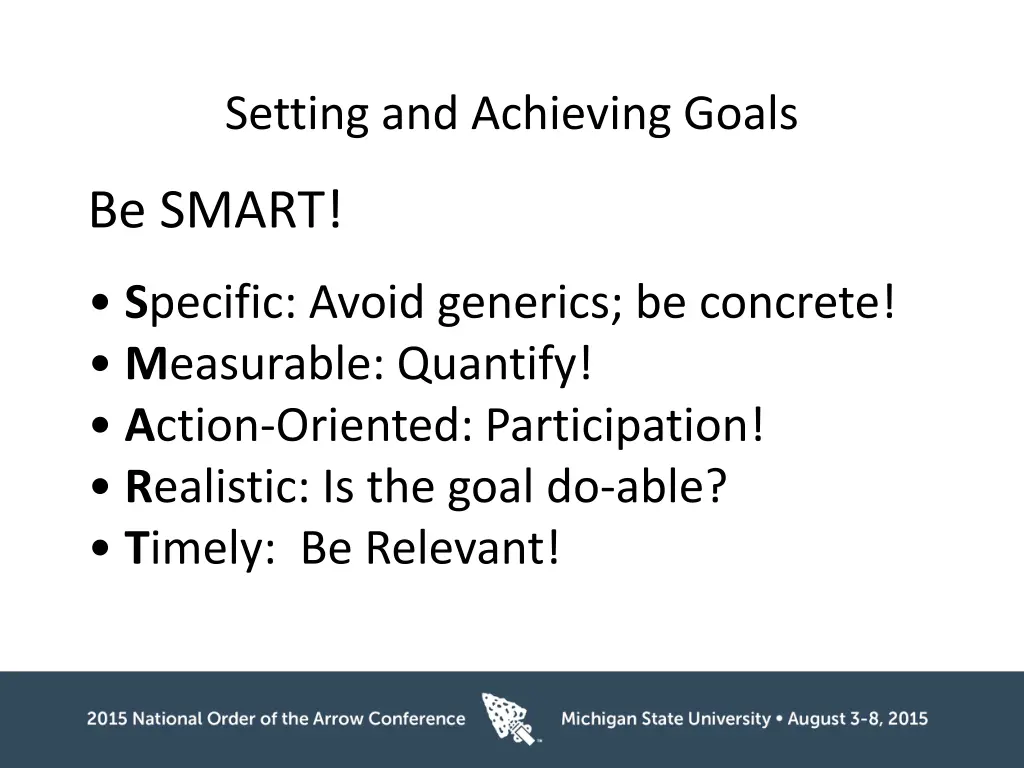 setting and achieving goals