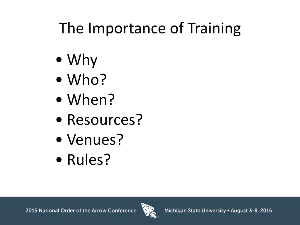 the importance of training