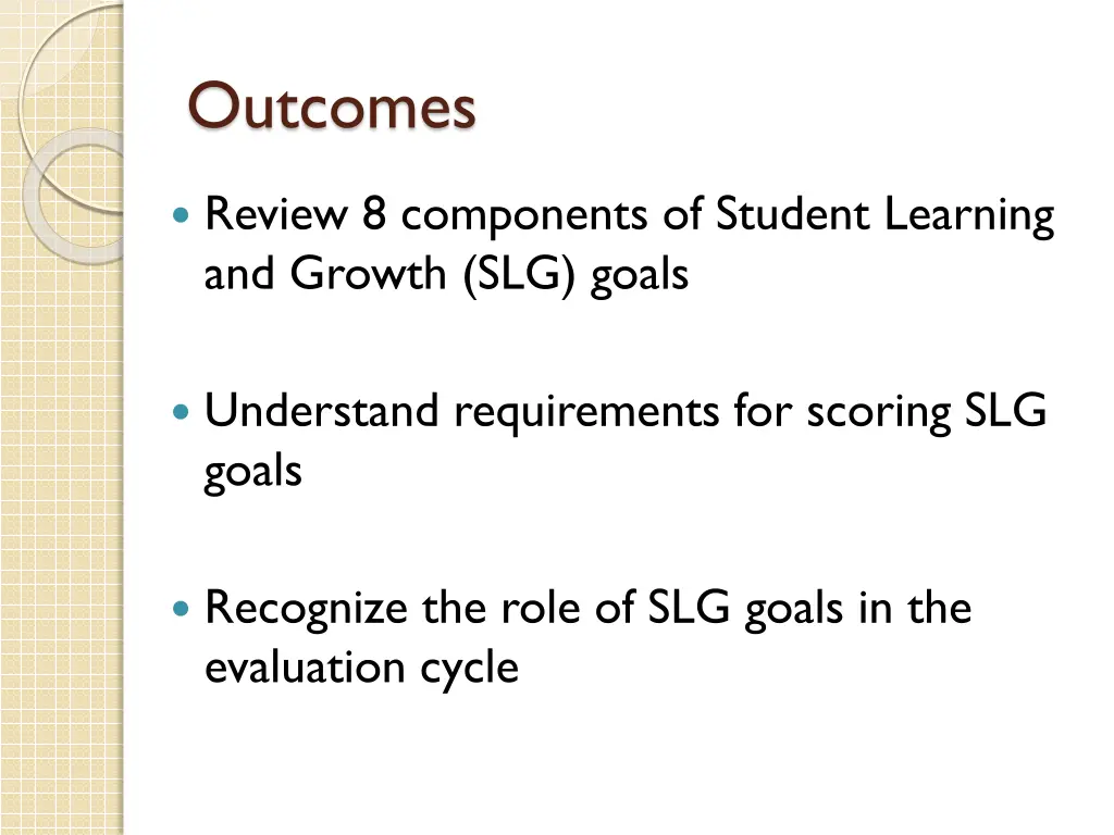 outcomes