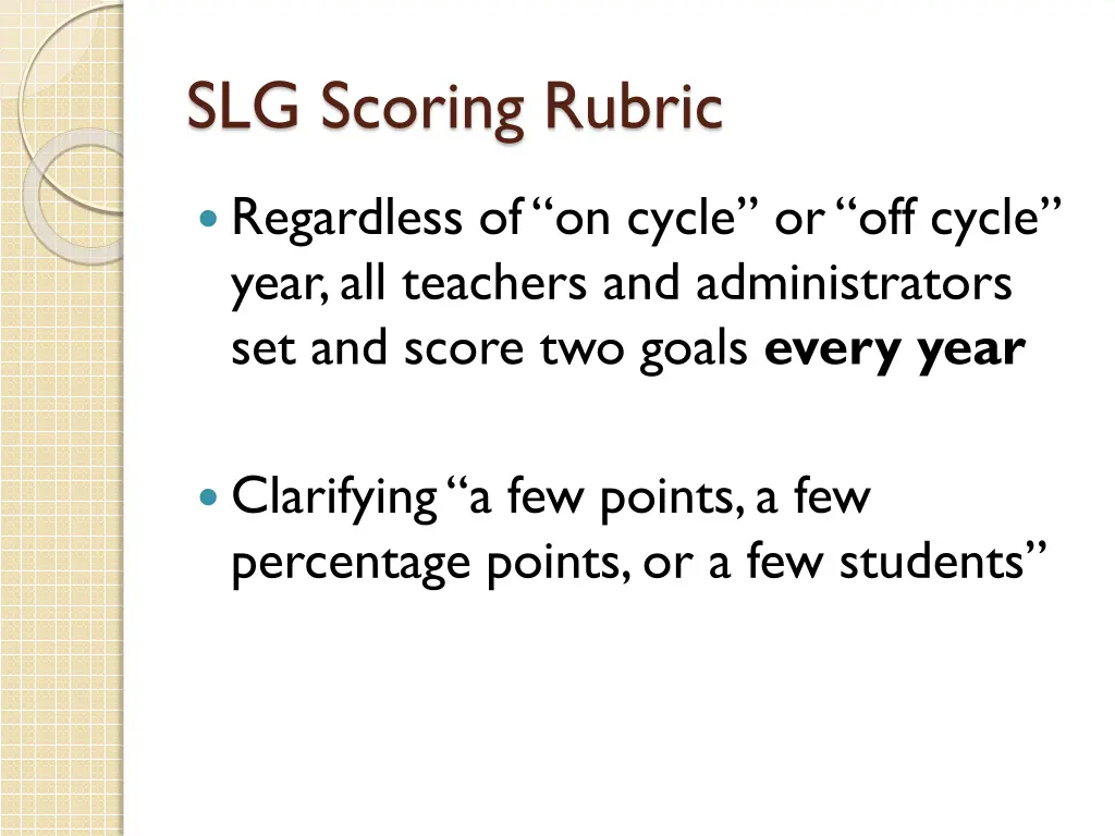 slg scoring rubric