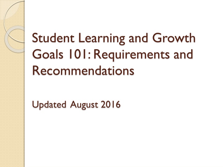 student learning and growth goals