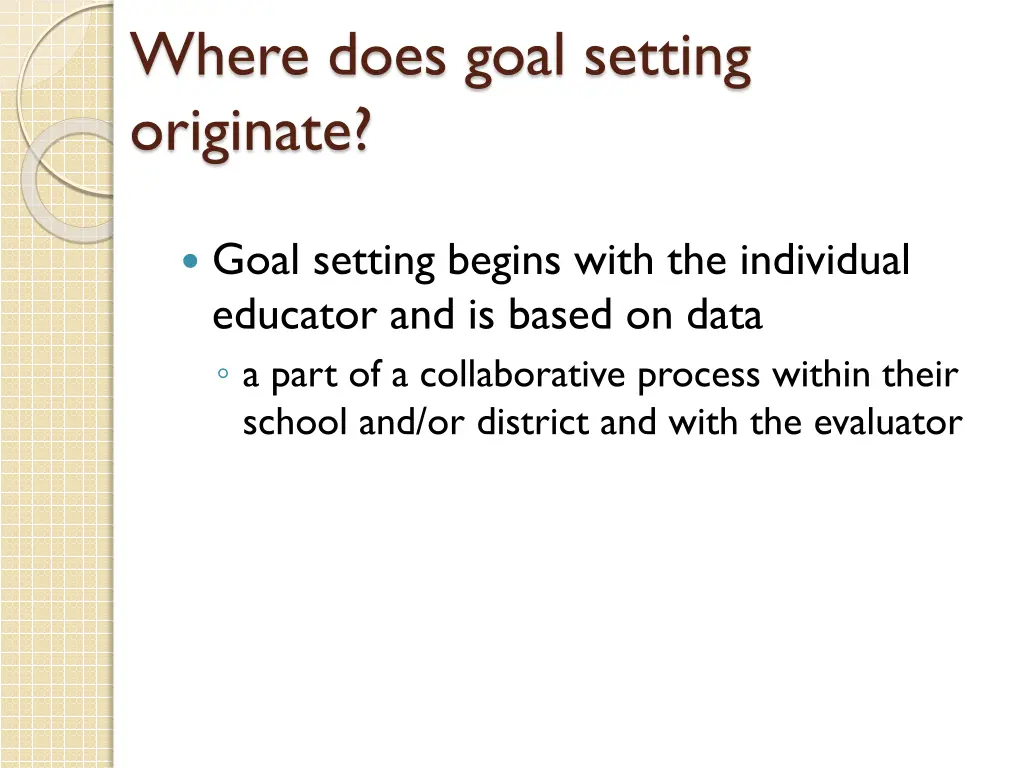 where does goal setting originate