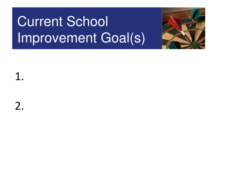 current school improvement goal s