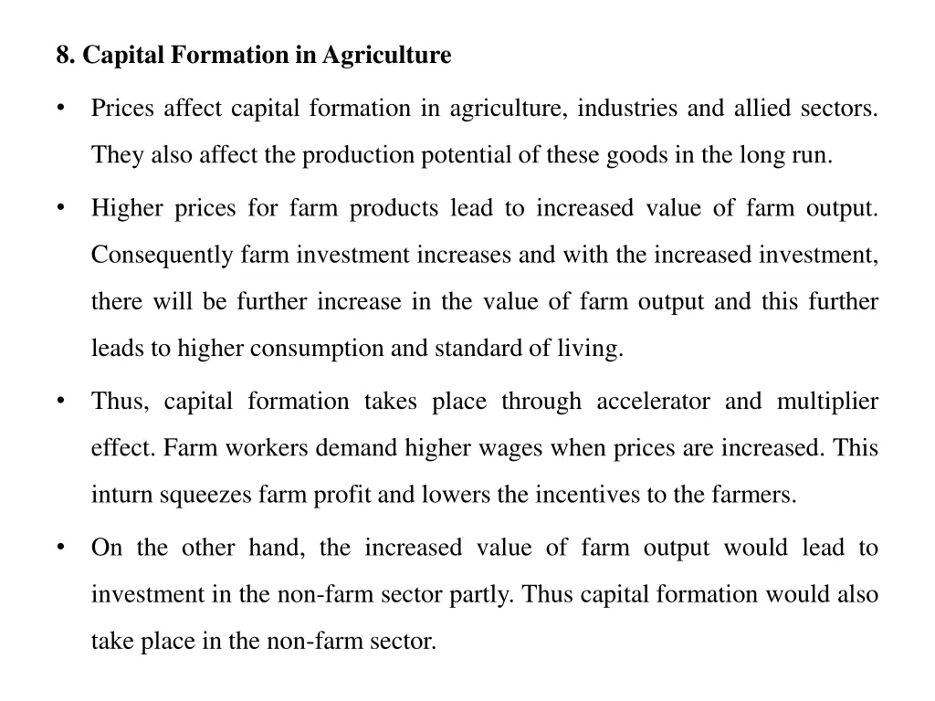8 capital formation inagriculture