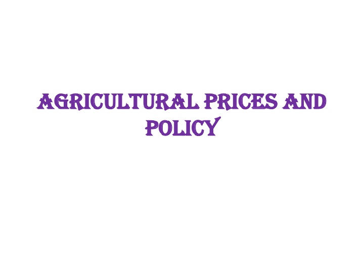 agricultural prices and agricultural prices