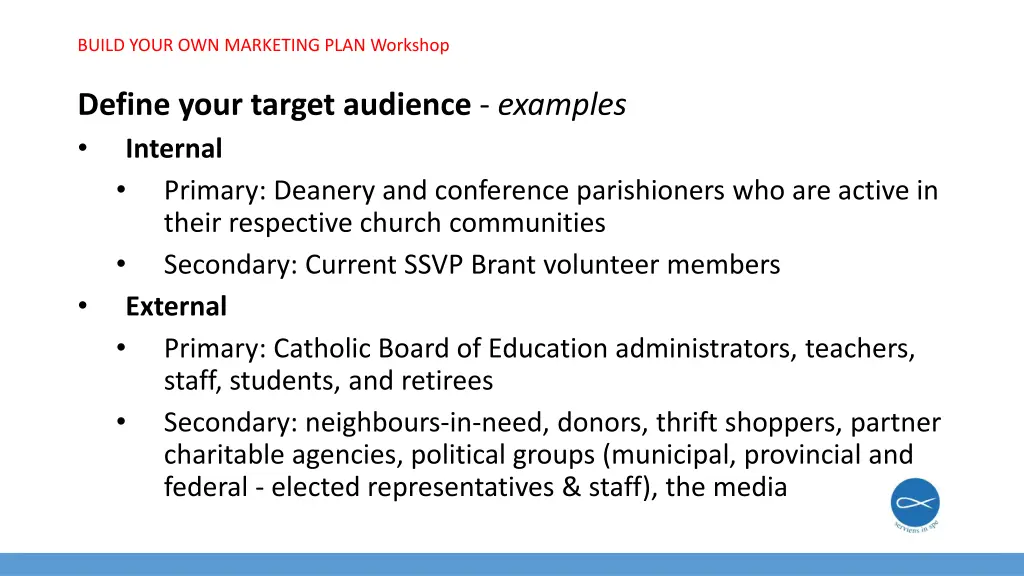 build your own marketing plan workshop 11