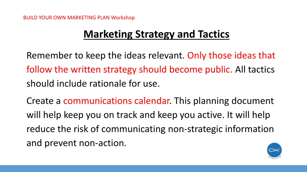 build your own marketing plan workshop 12