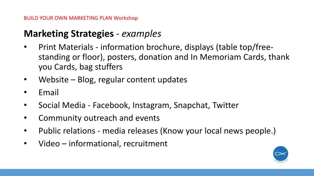 build your own marketing plan workshop 13