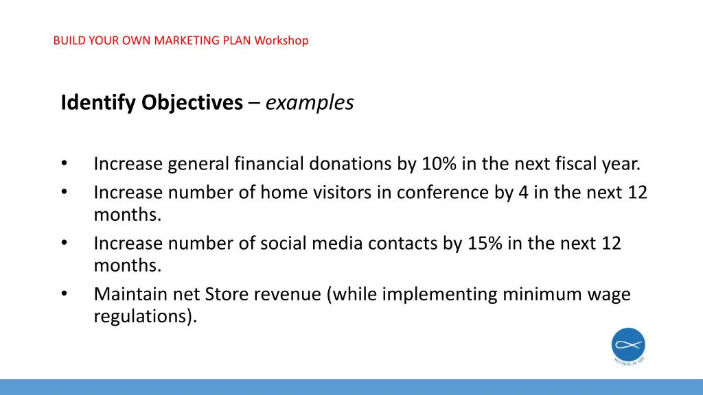 build your own marketing plan workshop 5