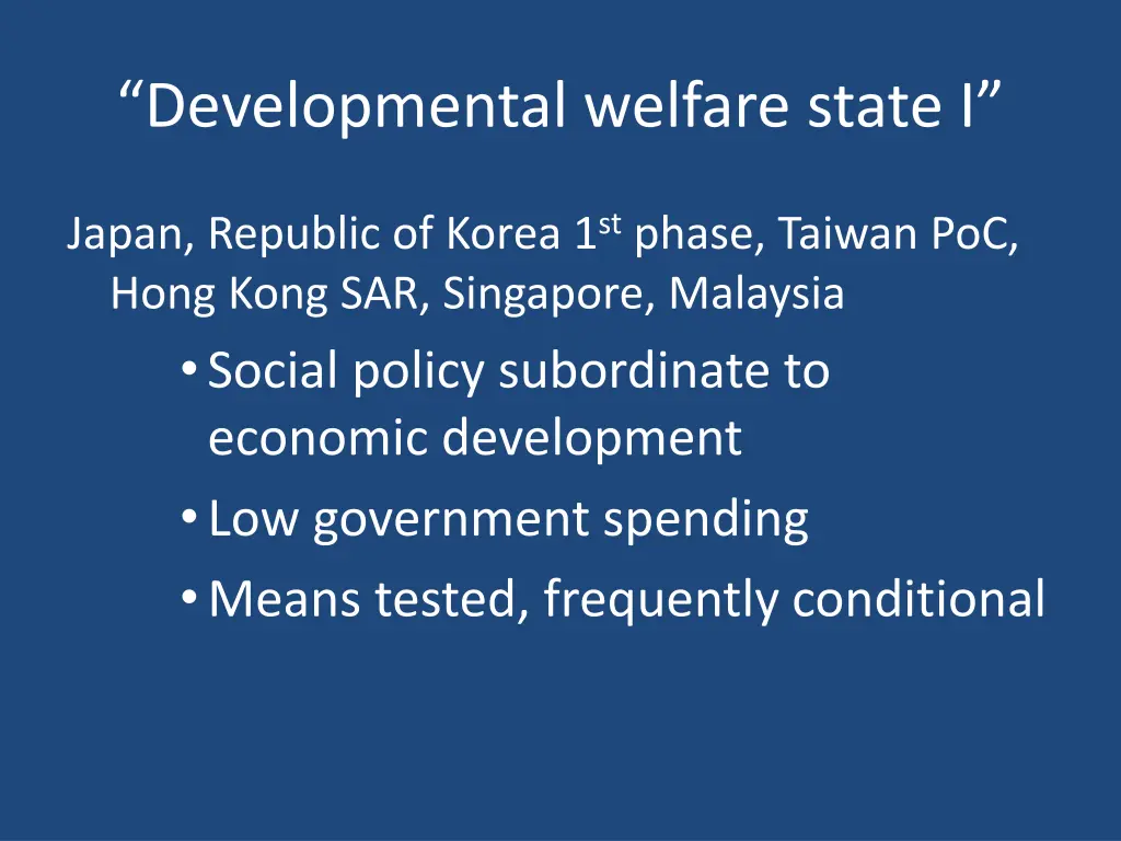 developmental welfare state i