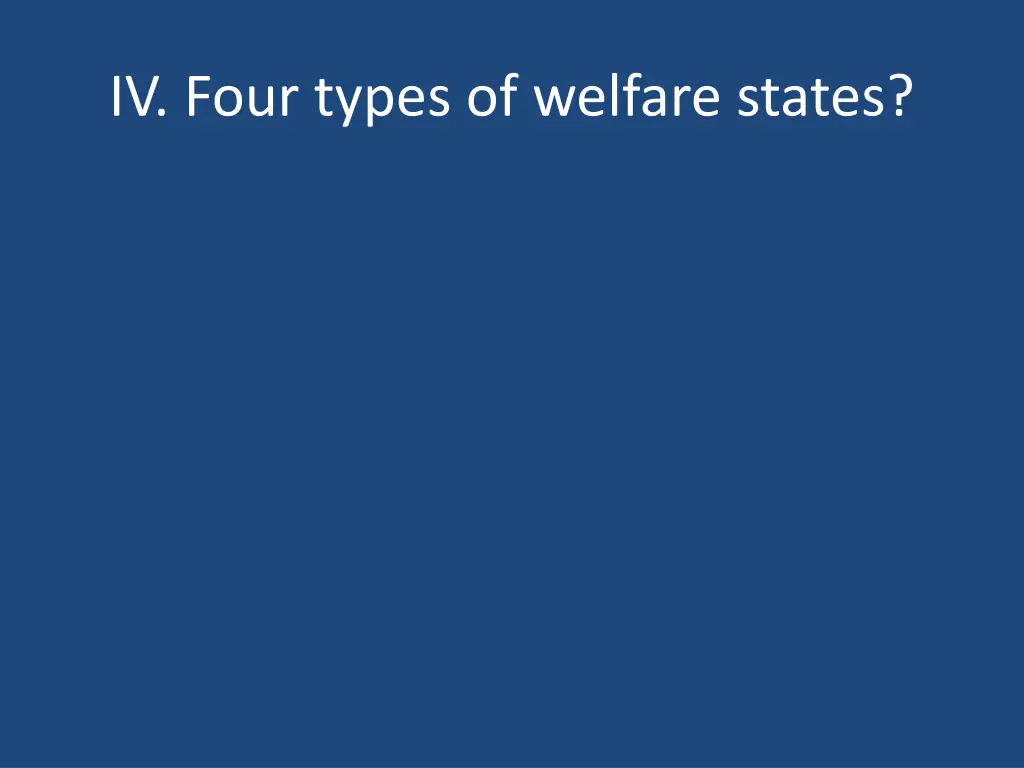 iv four types of welfare states