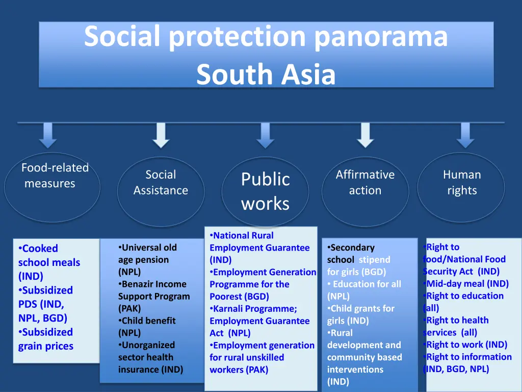 social protection panorama south asia