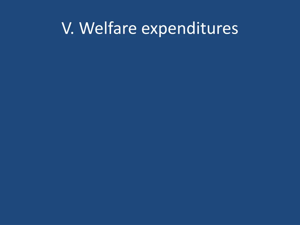 v welfare expenditures