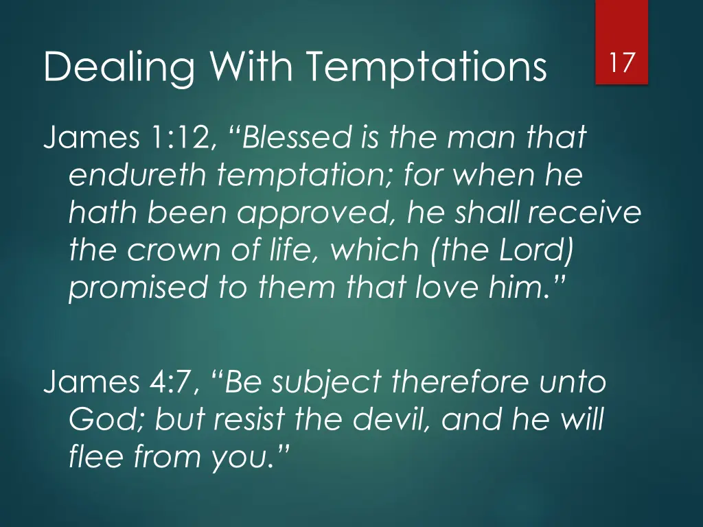 dealing with temptations