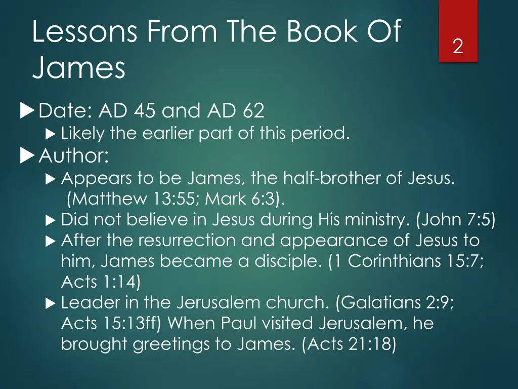 lessons from the book of james