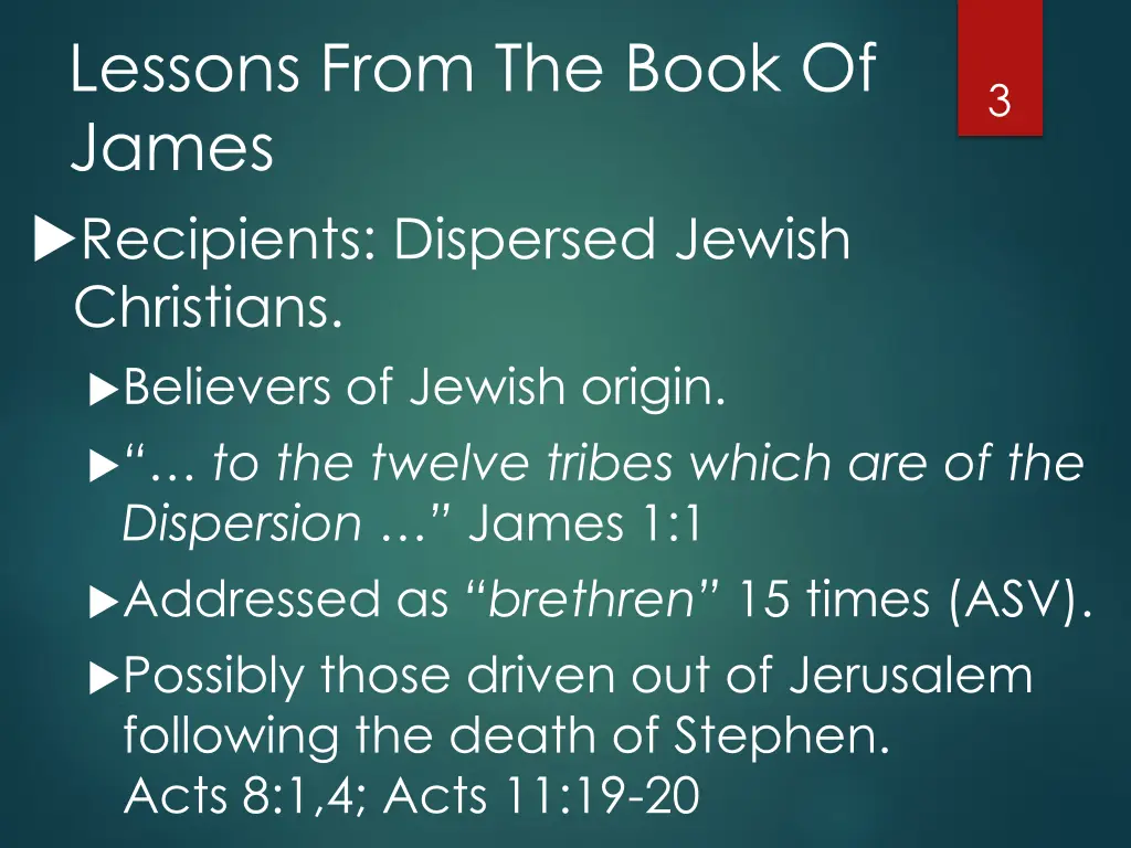 lessons from the book of james recipients