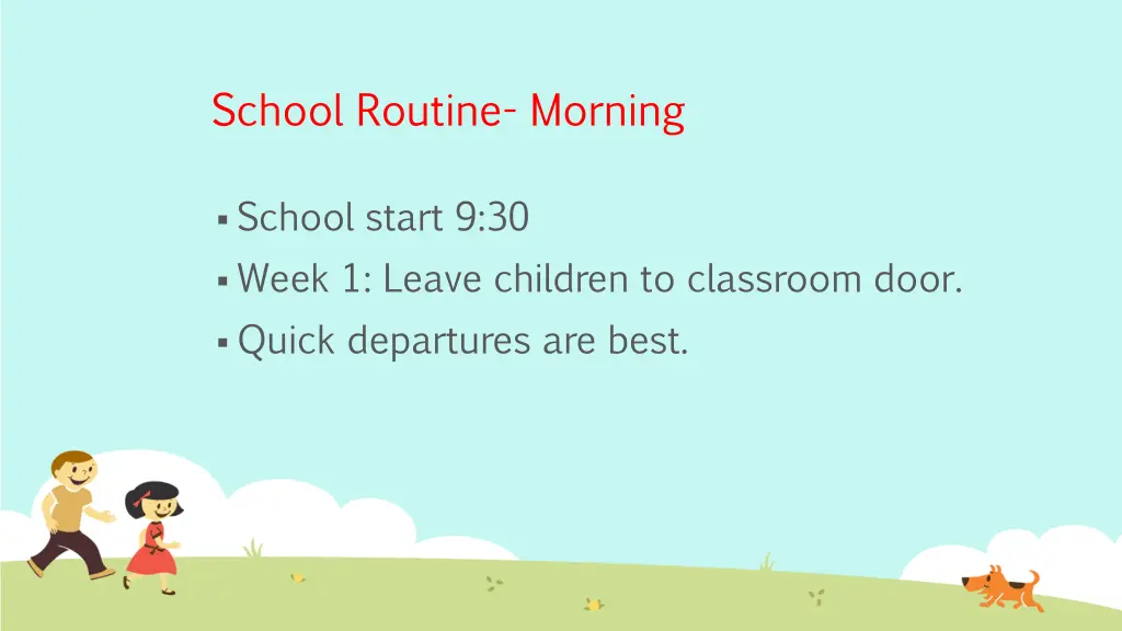 school routine morning
