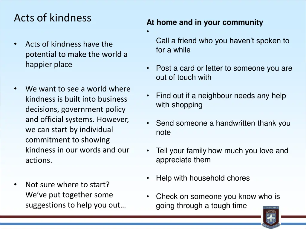 acts of kindness