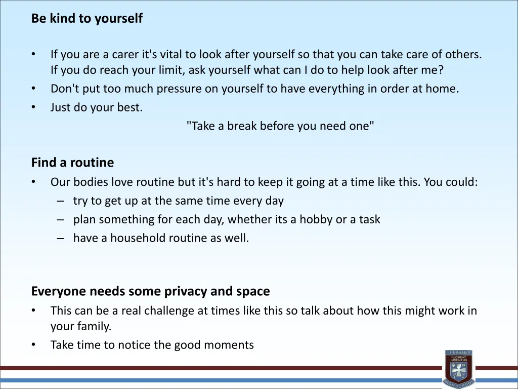 be kind to yourself