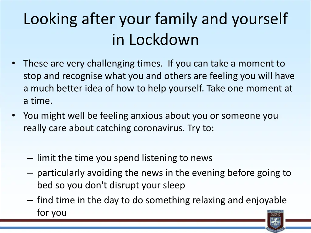 looking after your family and yourself in lockdown