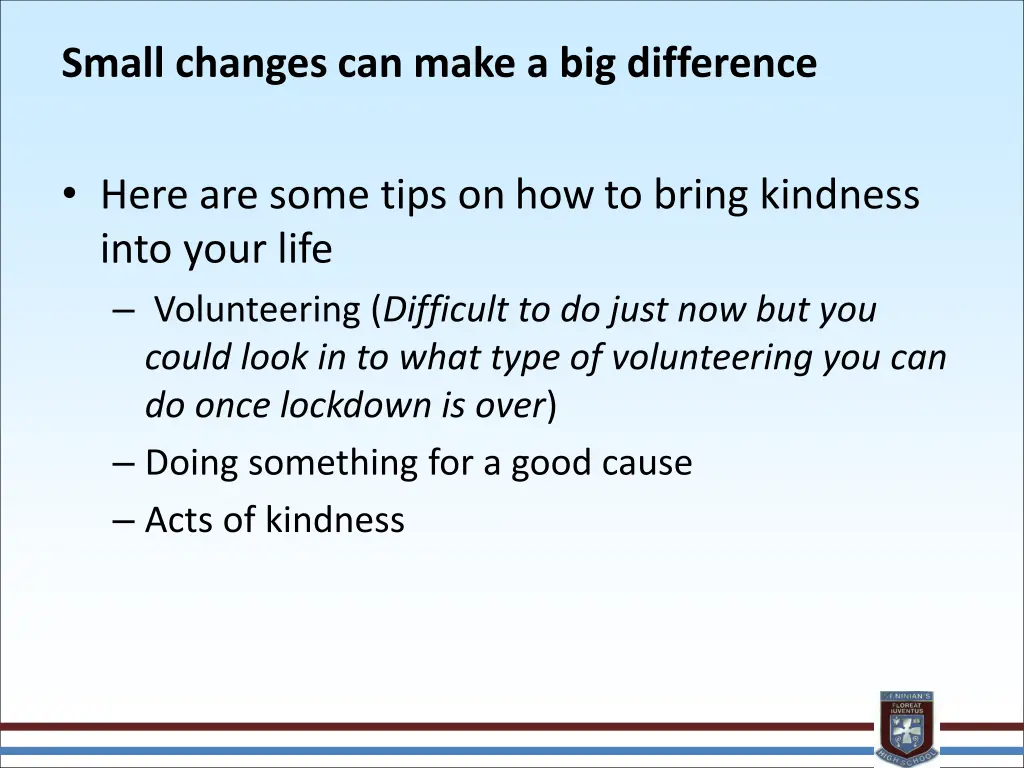 small changes can make a big difference