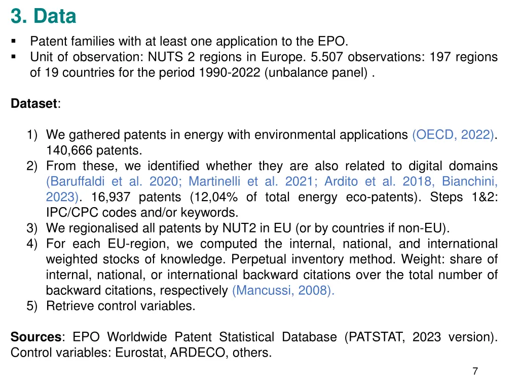 3 data patent families with at least