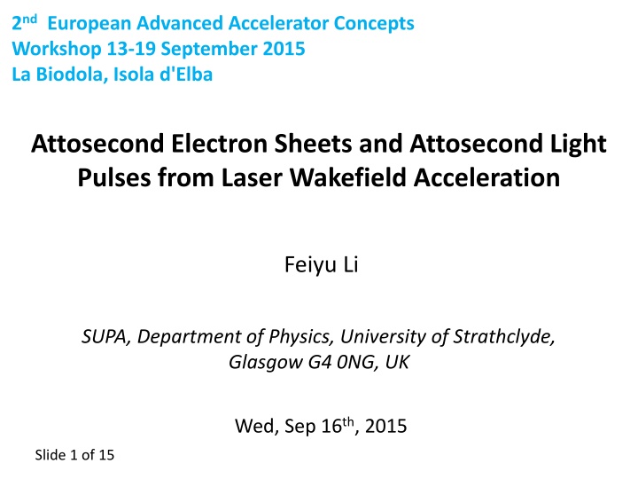 2 nd european advanced accelerator concepts