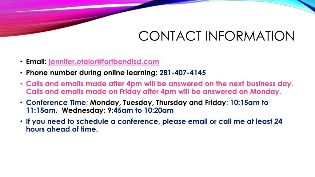 contact information