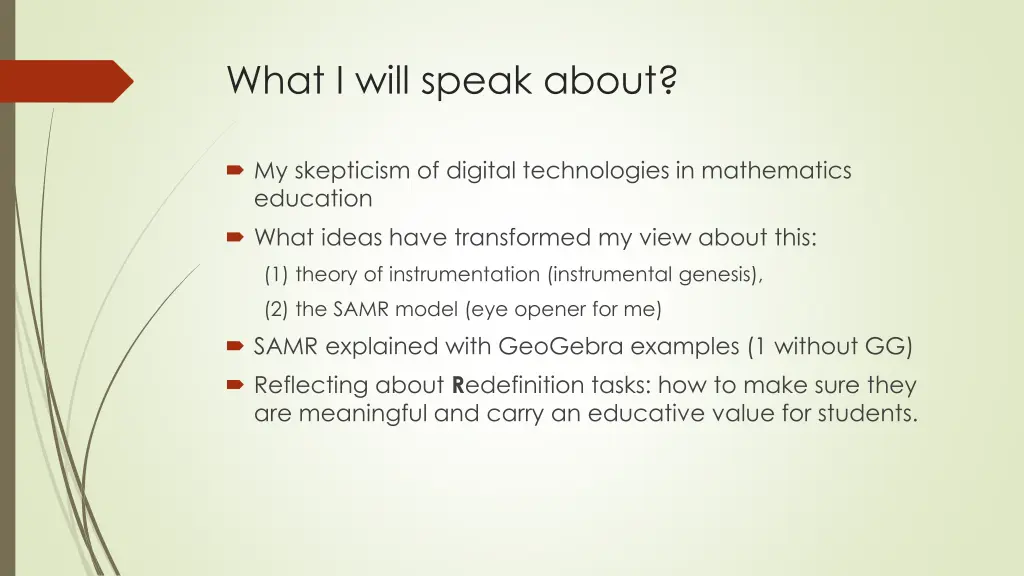 what i will speak about