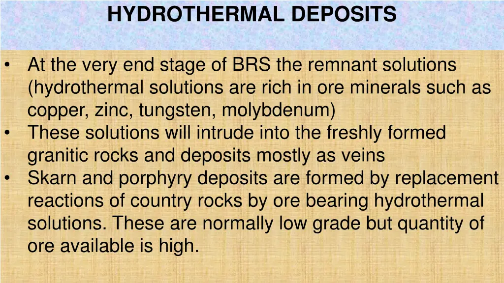 hydrothermal deposits