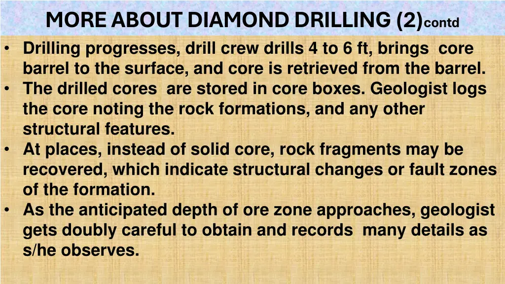 more about diamond drilling 2 contd drilling