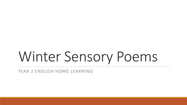 winter sensory poems