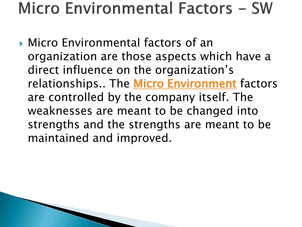 micro environmental factors of an organization