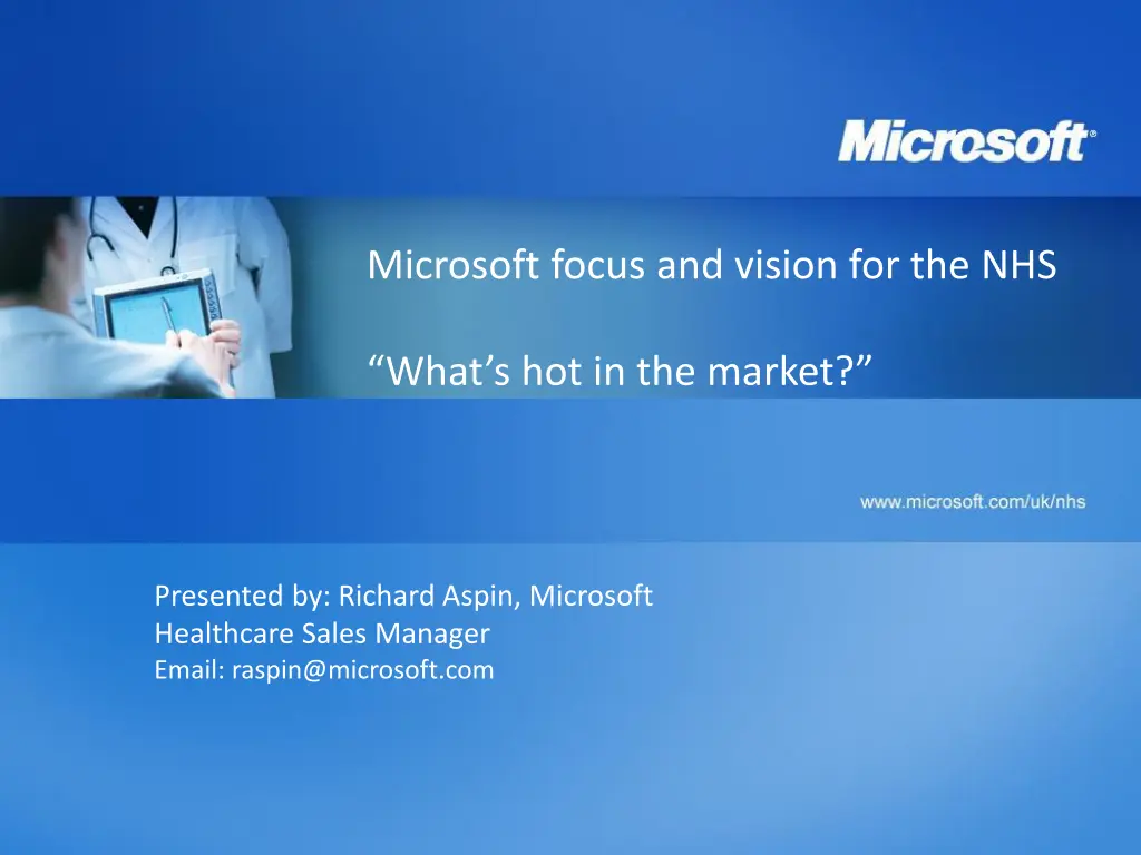 microsoft focus and vision for the nhs