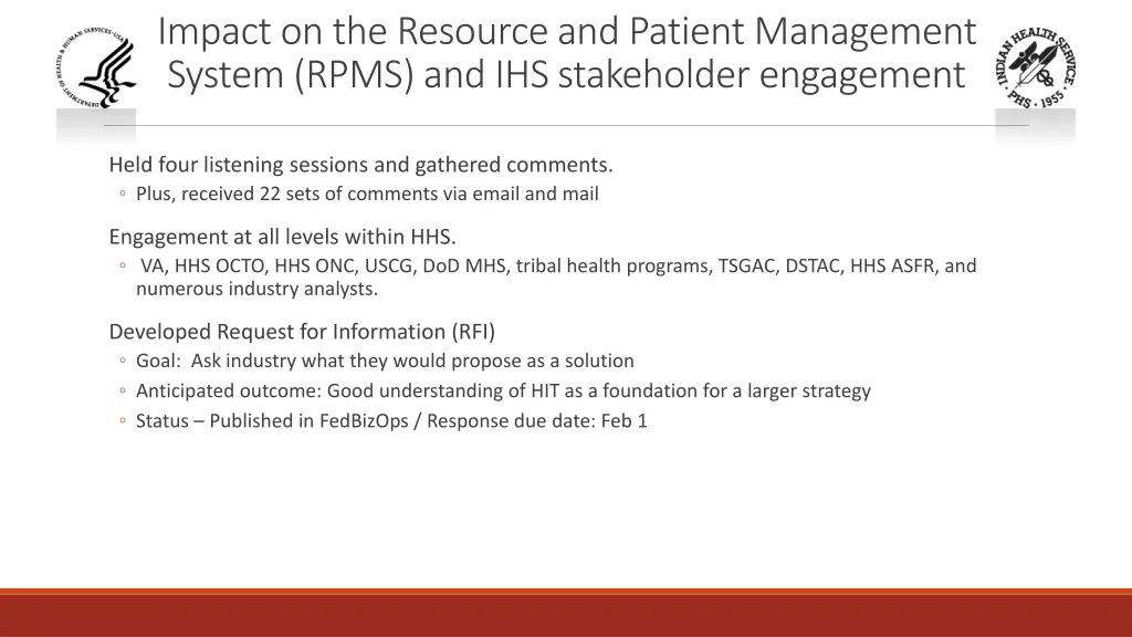 impact on the resource and patient management