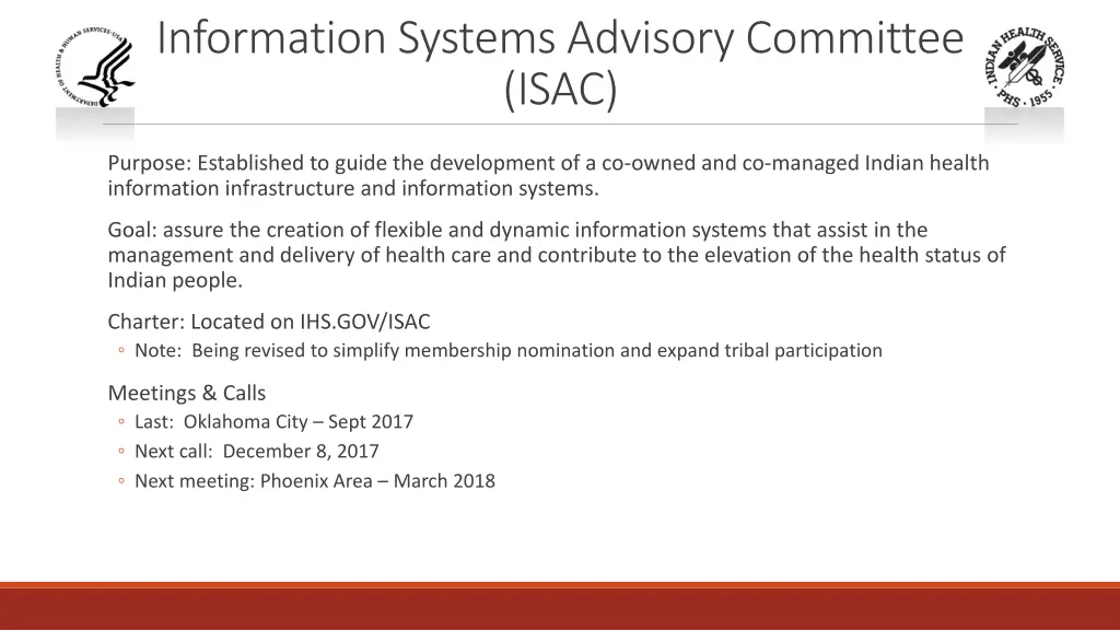 information systems advisory committee isac