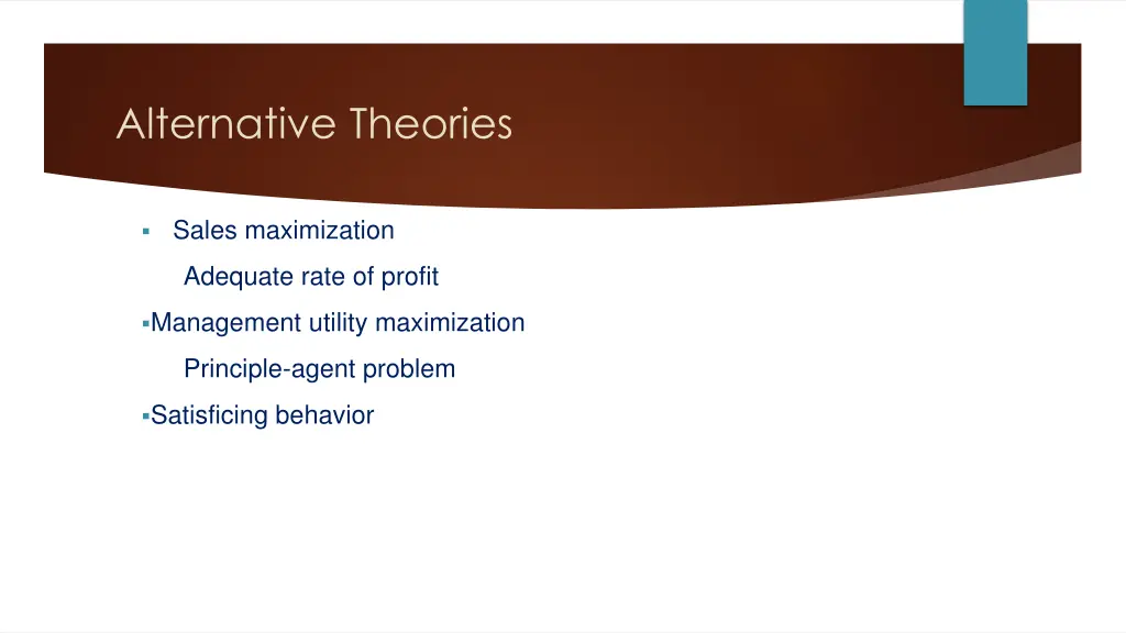 alternative theories